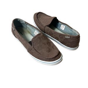 L.L.Bean Brown Slip On Floral Fabric Flats Women's Size 8 M Comfort Casual Shoes